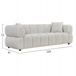 ΚΑΝΑΠΕΣ 3-ΘΕΣΙΟΣ NORIKA HM3331 02 ΕΚΡΟΥ ΥΦΑΣΜΑ 228x91x72Υεκ c545188