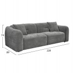 ΚΑΝΑΠΕΣ 3-ΘΕΣΙΟΣ JUNOA HM3333 01 ΓΚΡΙ ΥΦΑΣΜΑ 228x89x74Υεκ c545189
