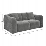 ΚΑΝΑΠΕΣ 2-ΘΕΣΙΟΣ JUNOA HM3334 01 ΓΚΡΙ ΥΦΑΣΜΑ 172x89x74Υεκ c545192
