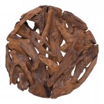 Διακοσμητικό τοίχου Sebal pakoworld teak ξύλο σε φυσική απόχρωση Φ80x5εκ c545224