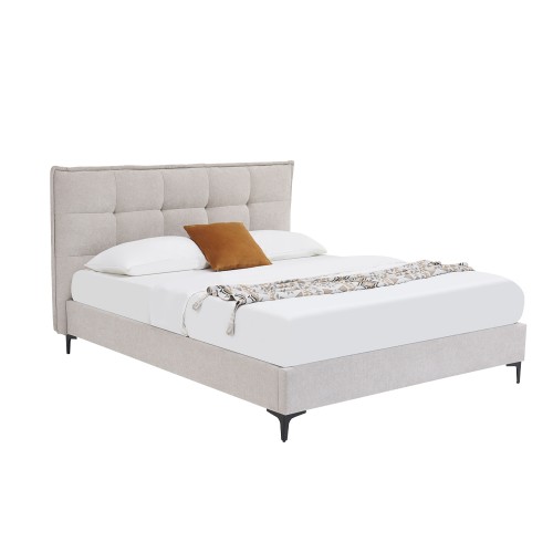 BUTTON ΚΡΕΒΑΤΙ ΓΙΑ ΣΤΡΩΜΑ 160x200cm BEIGE 183x217x113cm c545240