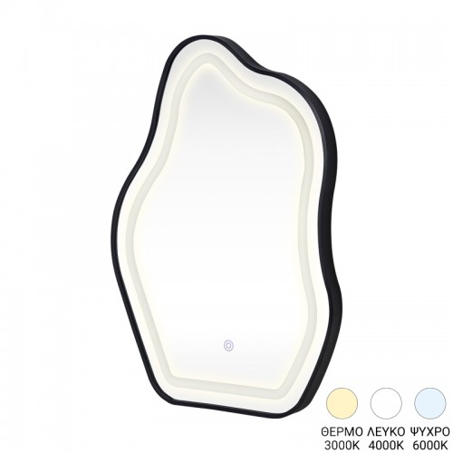 Καθρέπτης Bloby pakoworld με led αλουμίνιο μαύρο 50x4x70εκ c545270