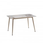 PRIMO ΤΡΑΠΕΖΙ ΛΕΥΚΟ ΜΕ ΟΨΗ ΜΑΡΜΑΡΟΥ 120x70x74cm c545284