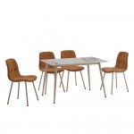 PRIMO ΤΡΑΠΕΖΙ ΛΕΥΚΟ ΜΕ ΟΨΗ ΜΑΡΜΑΡΟΥ 120x70x74cm c545284