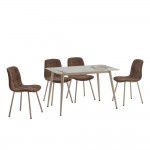 PRIMO ΚΑΡΕΚΛΑ ΚΑΦΕ CREAM 45x53x84cm SET 4τμχ c545286