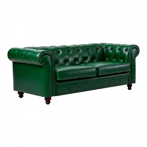 Kαναπές διθέσιος τ Chesterfield pakoworld pu κυπαρισσί 160x84x67εκ c545299