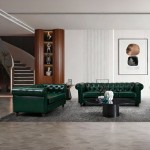 Kαναπές διθέσιος τ Chesterfield pakoworld pu κυπαρισσί 160x84x67εκ c545299