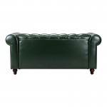 Kαναπές διθέσιος τ Chesterfield pakoworld pu κυπαρισσί 160x84x67εκ c545299