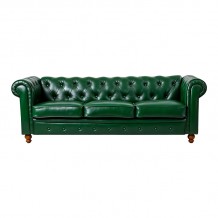 Kαναπές τριθέσιος τ Chesterfield pakoworld pu κυπαρισσί 203x84x67εκ c545305