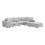 Πολυμορφικός καναπές Navaro pakoworld ύφασμα γκρι 281x256x85εκ c545317