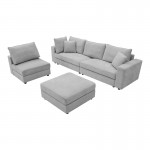 Πολυμορφικός καναπές Navaro pakoworld ύφασμα γκρι 281x256x85εκ c545317