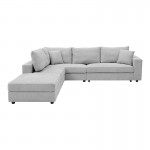 Πολυμορφικός καναπές Navaro pakoworld ύφασμα γκρι 281x256x85εκ c545317
