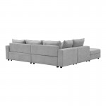 Πολυμορφικός καναπές Navaro pakoworld ύφασμα γκρι 281x256x85εκ c545317