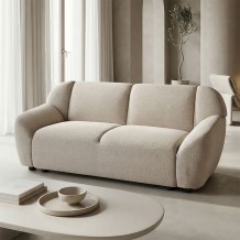 Καναπές διθέσιος Echono pakoworld ύφασμα μπεζ 144x88x77εκ c545318