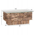 ΤΡΑΠΕΖΙ ΣΑΛΟΝΙΟΥ ΟΡΘΟΓΩΝΙΟ SPARROW HM18366 DRIFTWOOD--ΓΥΑΛΙ 105x45x47Υεκ c545343