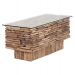ΤΡΑΠΕΖΙ ΣΑΛΟΝΙΟΥ ΟΡΘΟΓΩΝΙΟ SPARROW HM18366 DRIFTWOOD--ΓΥΑΛΙ 105x45x47Υεκ c545343