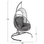 ΚΡΕΜΑΣΤΗ ΦΩΛΙΑ RULER HM6083 02 ΚΑΠΟΥΤΣΙΝΟ ΜΕΤΑΛ - P E RATTAN-ΜΑΞΙΛΑΡΙ 120x110x190Υ c545346