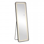 LED-7 Καθρέπτης Τοίχου-Δαπέδου Φωτιζόμενος Αλουμίνιο Μαύρο Αφής με 3 επιλογές φωτισμού c545351