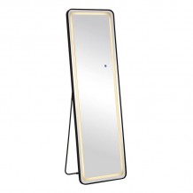 LED-7 Καθρέπτης Τοίχου-Δαπέδου Φωτιζόμενος Αλουμίνιο Μαύρο Αφής με 3 επιλογές φωτισμού c545351