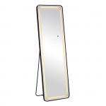 LED-7 Καθρέπτης Τοίχου-Δαπέδου Φωτιζόμενος Αλουμίνιο Μαύρο Αφής με 3 επιλογές φωτισμού c545351