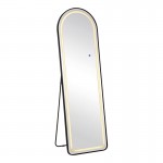 LED-8 Καθρέπτης Τοίχου-Δαπέδου Φωτιζόμενος Αλουμίνιο Μαύρο Αφής με 3 επιλογές φωτισμού c545352