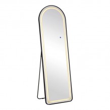 LED-8 Καθρέπτης Τοίχου-Δαπέδου Φωτιζόμενος Αλουμίνιο Μαύρο Αφής με 3 επιλογές φωτισμού c545352