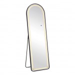 LED-8 Καθρέπτης Τοίχου-Δαπέδου Φωτιζόμενος Αλουμίνιο Μαύρο Αφής με 3 επιλογές φωτισμού c545352