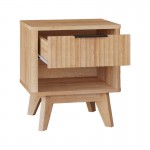 Κομοδίνο Hamea pakoworld mdf σε φυσική απόχρωση 45x39 5x50 2εκ c545355