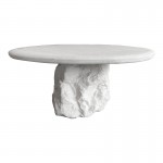 Τραπέζι σαλονιού Zinol pakoworld mdf-polyresin λευκό Φ77x36εκ c545358
