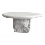 Τραπέζι σαλονιού Zinol pakoworld mdf-polyresin λευκό Φ77x36εκ c545358