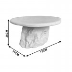 Τραπέζι σαλονιού Zinol pakoworld mdf-polyresin λευκό Φ77x36εκ c545358