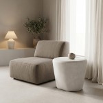 Βοηθητικό τραπέζι Fedris pakoworld mdf λευκό Φ56x45εκ c545361