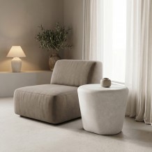 Βοηθητικό τραπέζι Fedris pakoworld mdf λευκό Φ56x45εκ c545361