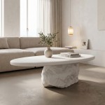 Τραπέζι σαλονιού Zinol pakoworld mdf-polyresin λευκό 105x62x32εκ c545362