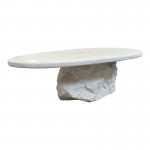 Τραπέζι σαλονιού Zinol pakoworld mdf-polyresin λευκό 105x62x32εκ c545362