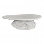 Τραπέζι σαλονιού Zinol pakoworld mdf-polyresin λευκό 105x62x32εκ c545362