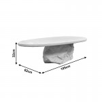 Τραπέζι σαλονιού Zinol pakoworld mdf-polyresin λευκό 105x62x32εκ c545362