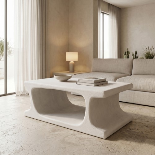 Τραπέζι σαλονιού Nafel pakoworld mdf λευκό 120x60x45εκ c545364