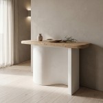 Κονσόλα Jeckie pakoworld ξύλο ελάτου-mdf oak-λευκό 120x38x80εκ c545366