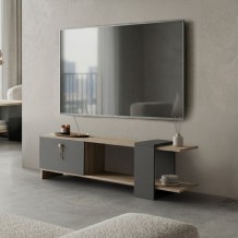 Έπιπλο τηλεόρασης Standi pakoworld σε sonoma-ανθρακί 120x25x36 8εκ c545367