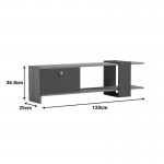 Έπιπλο τηλεόρασης Standi pakoworld σε sonoma-ανθρακί 120x25x36 8εκ c545367