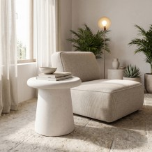 Βοηθητικό τραπέζι Herona pakoworld mdf λευκό Φ47x48εκ c545368