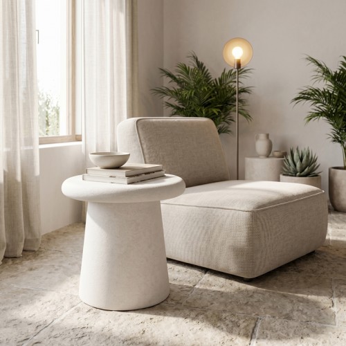 Βοηθητικό τραπέζι Herona pakoworld mdf λευκό Φ47x48εκ c545368