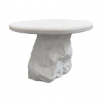 Βοηθητικό τραπέζι Zinol pakoworld mdf-polyresin λευκό Φ58x41εκ c545370