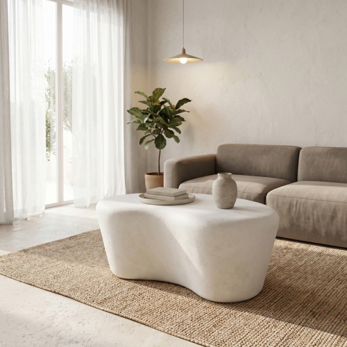 Τραπέζι σαλονιού Fedris pakoworld mdf λευκό 80x70x34εκ c545379