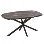 ΤΡΑΠΕΖΙ ΟΒΑΛ RODDEN HM11903 02 ΜΕ WERZALIT BLACK GOLD MARBLE-ΜΑΥΡΗ ΒΑΣΗ 146x94x75Υεκ c545383