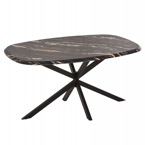 ΤΡΑΠΕΖΙ ΟΒΑΛ RODDEN HM11903 02 ΜΕ WERZALIT BLACK GOLD MARBLE-ΜΑΥΡΗ ΒΑΣΗ 146x94x75Υεκ c545383