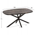 ΤΡΑΠΕΖΙ ΟΒΑΛ RODDEN HM11903 02 ΜΕ WERZALIT BLACK GOLD MARBLE-ΜΑΥΡΗ ΒΑΣΗ 146x94x75Υεκ c545383