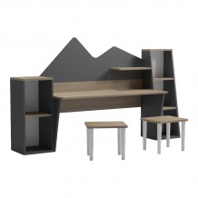 Παιδικό γραφείο με σκαμπο Dualto pakoworld sonoma-ανθρακί 180x30x93 6εκ c545394