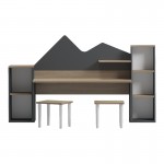 Παιδικό γραφείο με σκαμπο Dualto pakoworld sonoma-ανθρακί 180x30x93 6εκ c545394